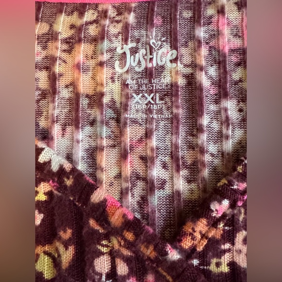 Justice girls long sleeve floral top size xxl nwt - Picture 4 of 6